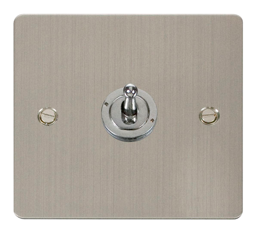 Click Define Stainless Steel 1G 2W Single Dolly Light Switch