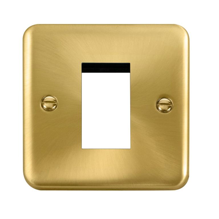Click Deco Plus Satin Brass 1G 1 Module Euro Media Plate