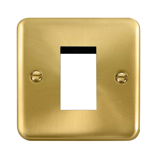 Click Deco Plus Satin Brass 1G 1 Module Euro Media Plate