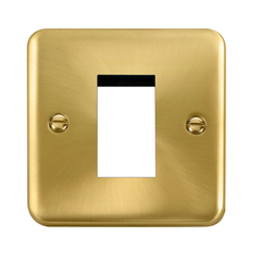 Click Deco Plus Satin Brass 1G 1 Module Euro Media Plate