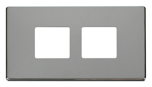 Click Definity Screwless Polished Chrome 4G 2W Quadruple Light Switch Black Insert