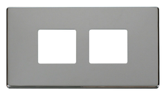 Click Definity Screwless Polished Chrome 4G 2W Quadruple Light Switch Black Insert