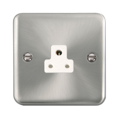 Click Deco Plus Satin Chrome 1G 2A Round Pin Single Socket White Insert