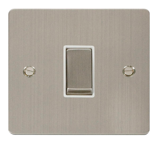 Click Define Stainless Steel 1G 2W Single Light Switch White Insert