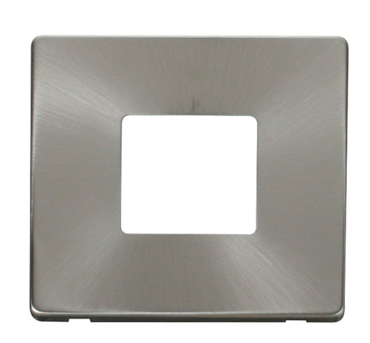 Click Definity Screwless Brushed Stainless 2G 2W Double Light Switch Black Insert