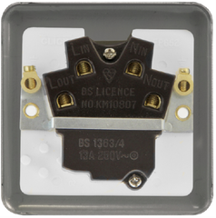 Click Deco Plus Polished Brass 1G 13A Switched Fused Connection Unit White Insert
