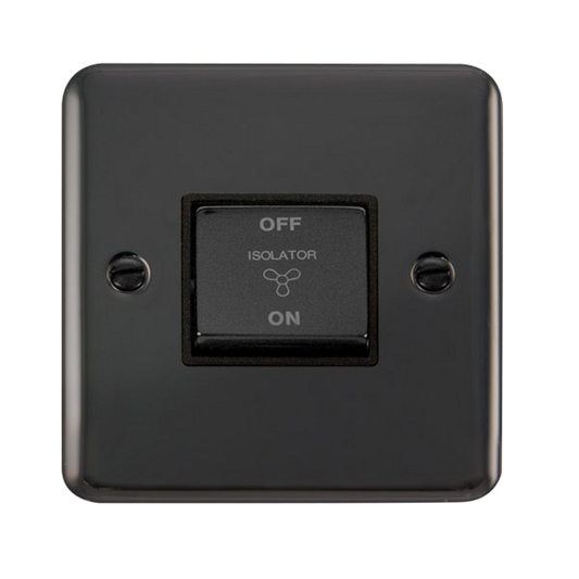 Click Deco Plus Black Nickel 1G Fan Isolator Switch Black Insert