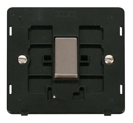 Click Definity Screwless Stainless Steel 1G 2W Single Light Switch Black Insert