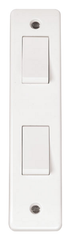Click Mode White 2G 2W Double Architrave Light Switch