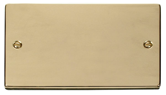 Click Deco Polished Brass 2G Double Blank Plate