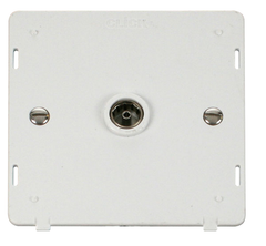 Click Definity Screwless Polar White 1G TV Coaxial Outlet White Insert