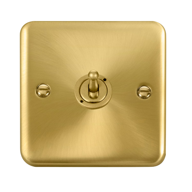 Click Deco Plus Satin Brass 1G 2W Single Dolly Light Switch