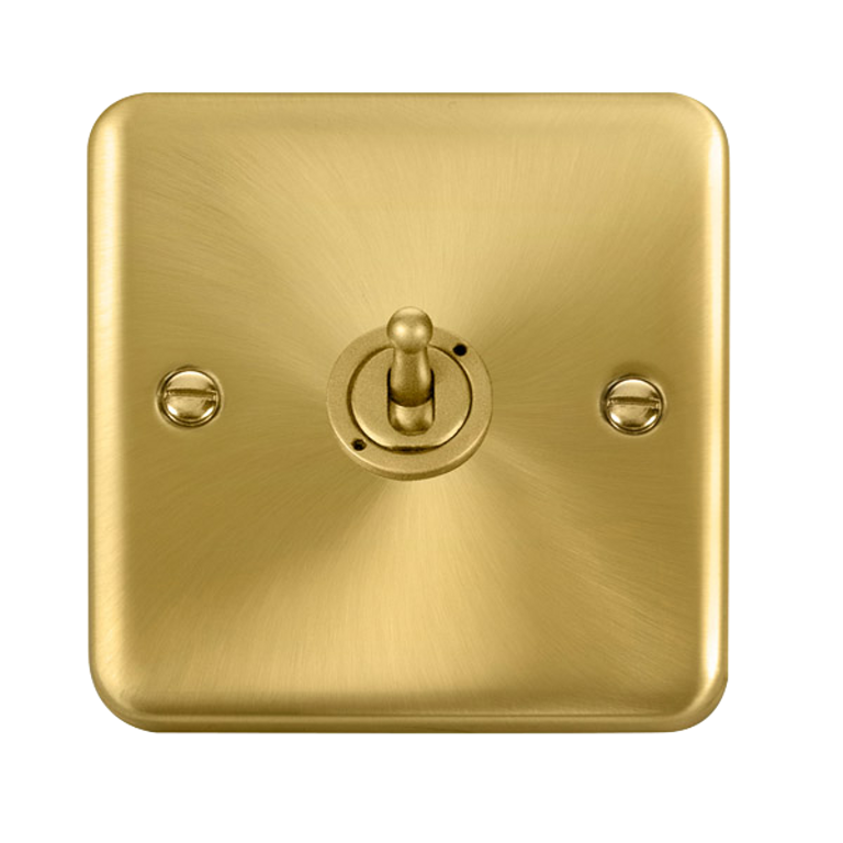 Click Single Light Switch Click Deco Plus Satin Brass 1G 2W Single Dolly Light Switch – Sparky Direct