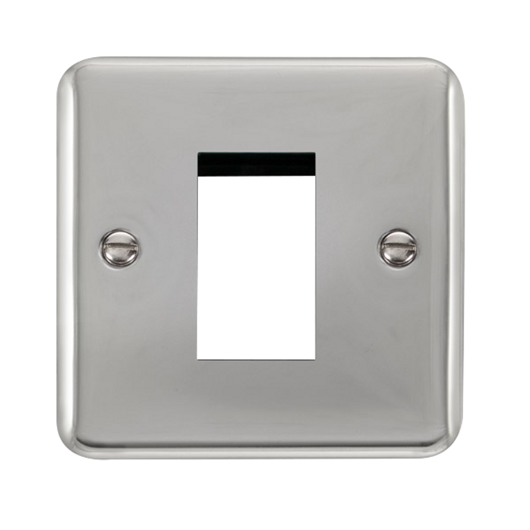 Click Deco Plus Polished Chrome 1G 1 Module Euro Media Plate