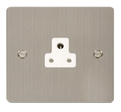 Click Define Stainless Steel 1G 2A Round Pin Single Socket White Insert