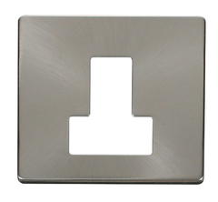 Click Definity Screwless Brushed Stainless 1G 13A Switched Fused Connection Unit Black Insert