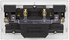 Click Definity Screwless Black 2G 13A Double Switched Socket c/w 2 x USB Outlets Black Insert