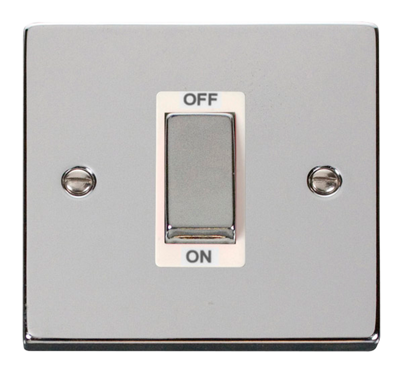 Click Deco Polished Chrome 1G 45A DP Switch White Insert