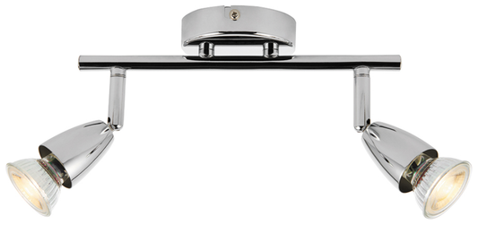 Saxby Lighting Amalfi Polished Chrome Double 2 Light Bar GU10 Spotlight