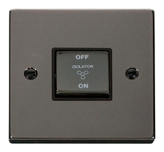 Click Deco Black Nickel 1G Fan Isolator Switch Black Insert