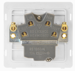 Click Definity Screwless Polished Chrome 1G 13A Switched Fused Connection Unit Black Insert