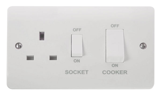 Click Mode White 2G 45A DP Cooker Control Unit
