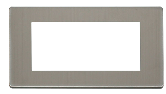 Click Definity Screwless Stainless Steel 2G 4 Module Euro Media Plate