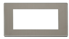 Click Definity Screwless Stainless Steel 2G 4 Module Euro Media Plate