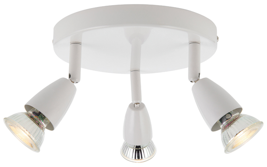 Saxby Lighting Amalfi White Triple 3 Light Circular Plate GU10 Spotlight