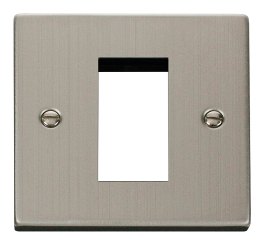 Click Deco Stainless Steel 1G 1 Module Euro Media Plate
