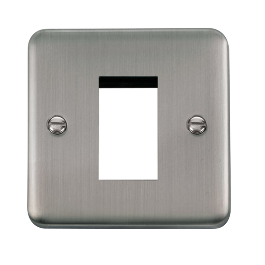 Click Deco Plus Stainless Steel 1G 1 Module Euro Media Plate