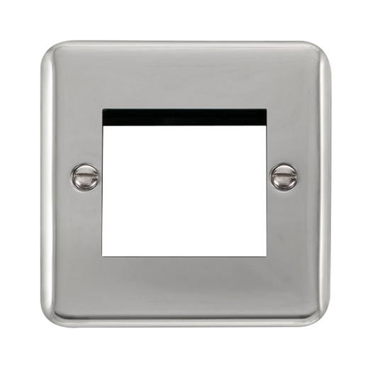 Click Deco Plus Polished Chrome 1G 2 Module Euro Media Plate