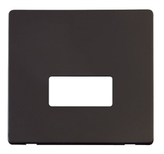Click Definity Screwless Black 1G 13A Unswitched Fused Connection Unit Black Insert