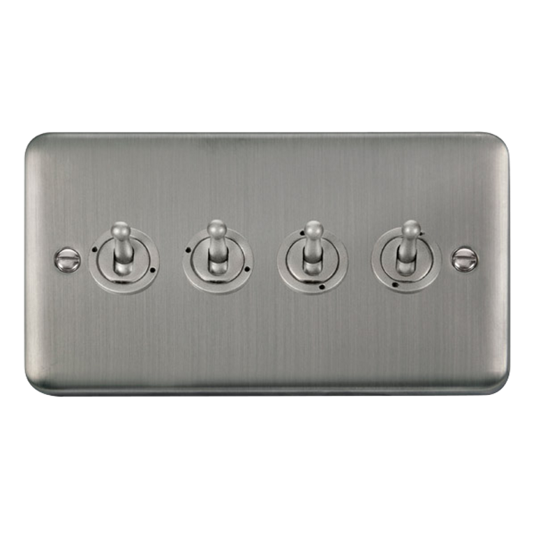 Click Deco Plus Stainless Steel 4G 2W Quadruple Dolly Light Switch
