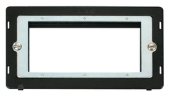 Click Definity Screwless Polar White 2G 4 Module Euro Media Plate