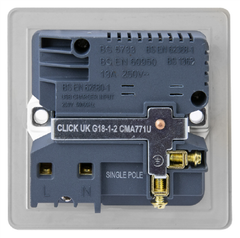 Click Define Black Nickel 1G 13A Single Switched Socket c/w 1 x USB Outlet Black Insert