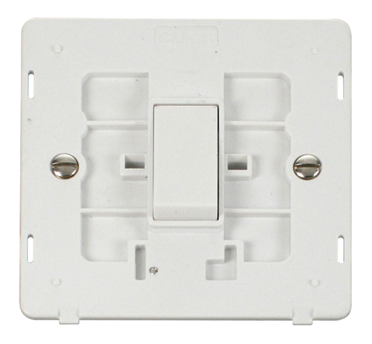 Click Definity Screwless Polar White 1G 2W Single Light Switch White Insert