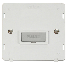 Click Definity Screwless Polished Chrome 1G 13A Unswitched Fused Connection Unit White Insert