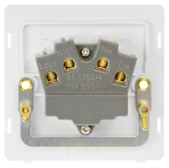 Click Definity Screwless Polished Chrome 1G 13A Unswitched Fused Connection Unit White Insert
