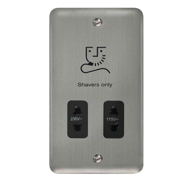 Click Deco Plus Stainless Steel Shaver Socket Black Insert – Sparky Direct