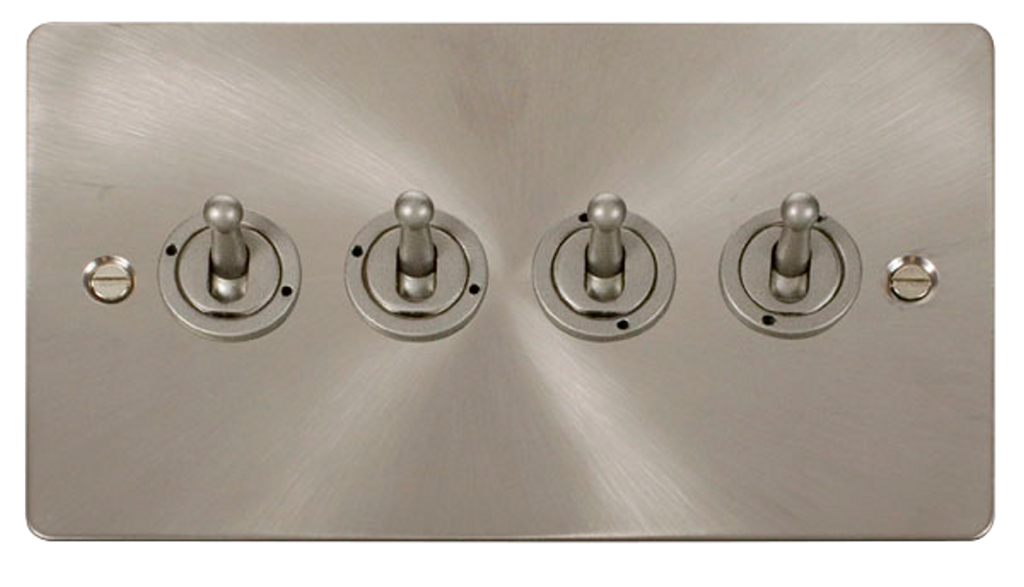 Click Define Brushed Stainless 4G 2W Quadruple Dolly Light Switch