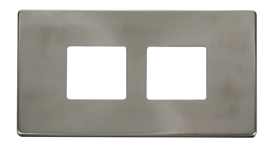Click Definity Screwless Brushed Stainless 4G 2W Quadruple Light Switch Black Insert