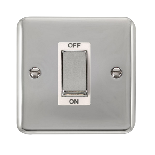 Click Deco Plus Polished Chrome 1G 45A DP Switch White Insert