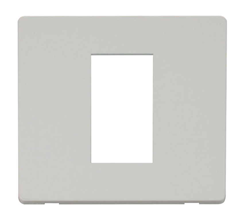 Click Definity Screwless Polar White 1G 1 Module Euro Media Plate