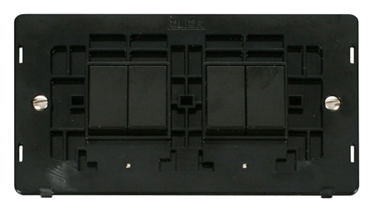 Click Definity Screwless Black 4G 2W Quadruple Light Switch Black Insert