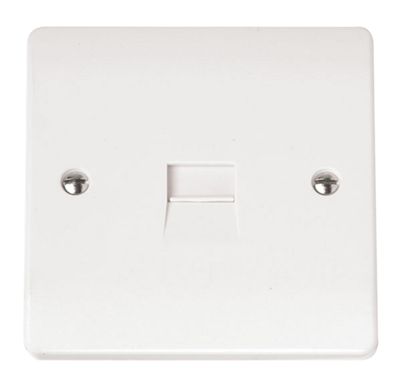 Click Mode White 1G Single BT/Telephone Slave Outlet
