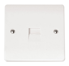 Click Mode White 1G Single BT/Telephone Slave Outlet