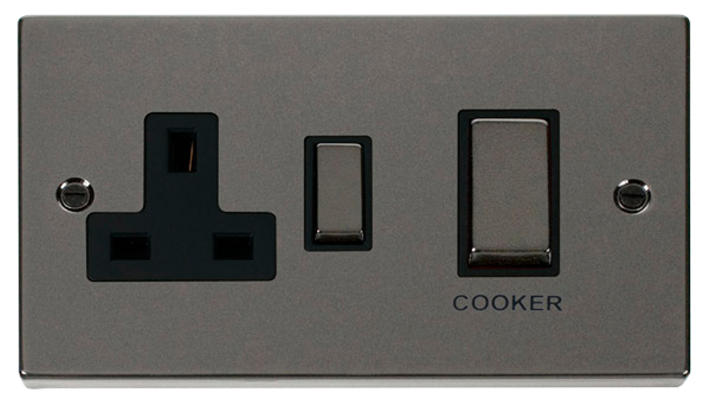 Click Cooker Panel Click Deco Black Nickel 2G 45A DP Cooker Control Unit Black Insert ...