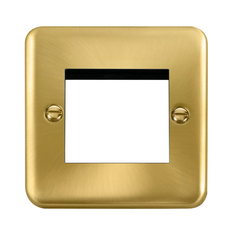 Click Deco Plus Satin Brass 1G 2 Module Euro Media Plate