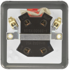 Click Deco Plus Polished Brass 1G 20A DP Switch & Neon Black Insert